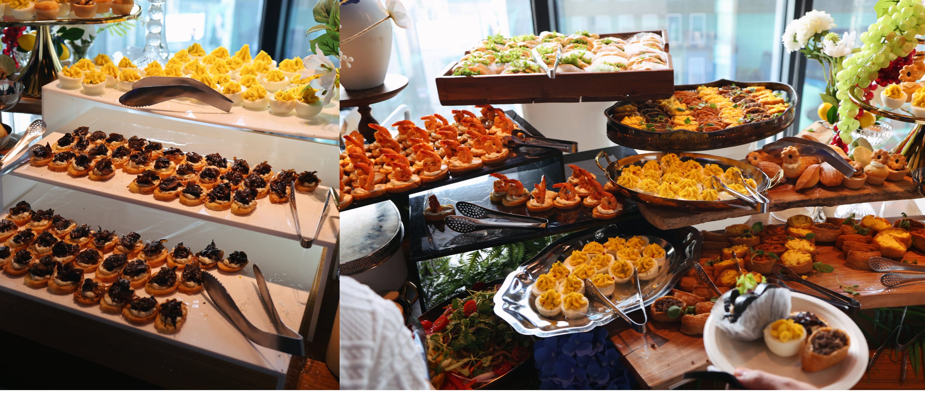 The buffet at check-in