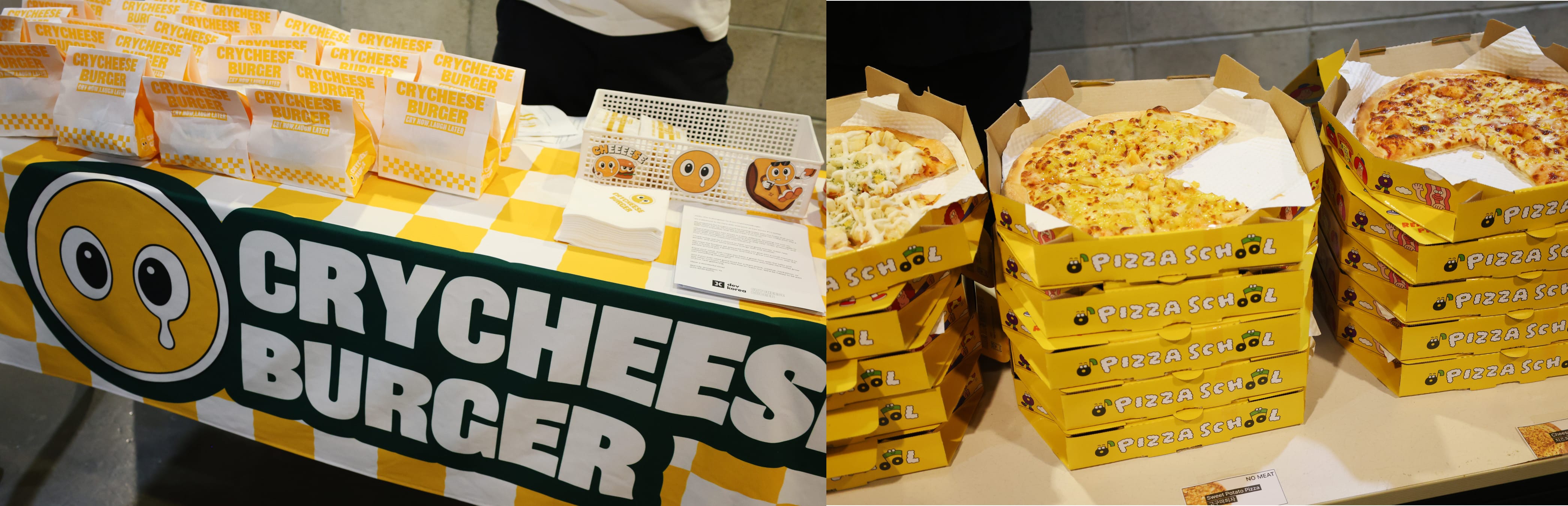 Pizza and burgers