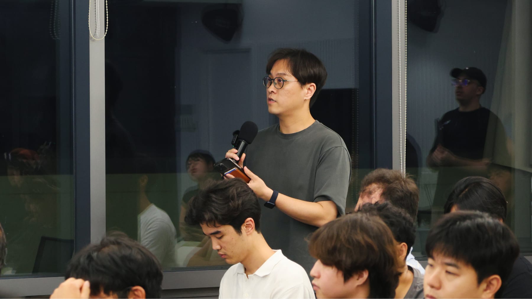 Audience member asking a question