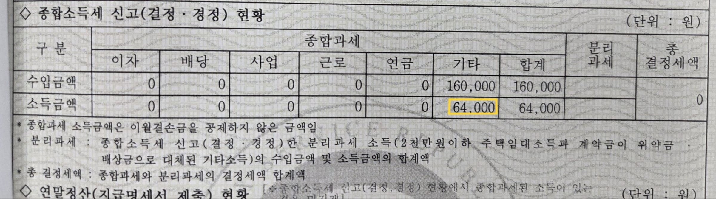 소득금액증명서