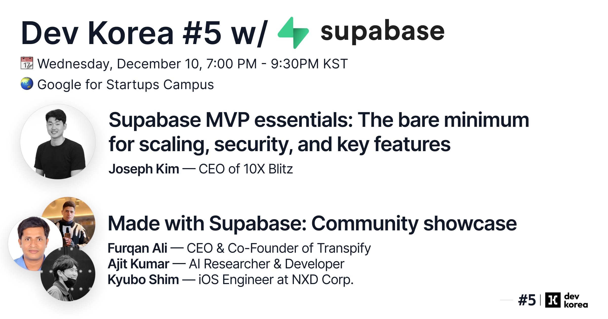 Dev Korea #5 with Supabase