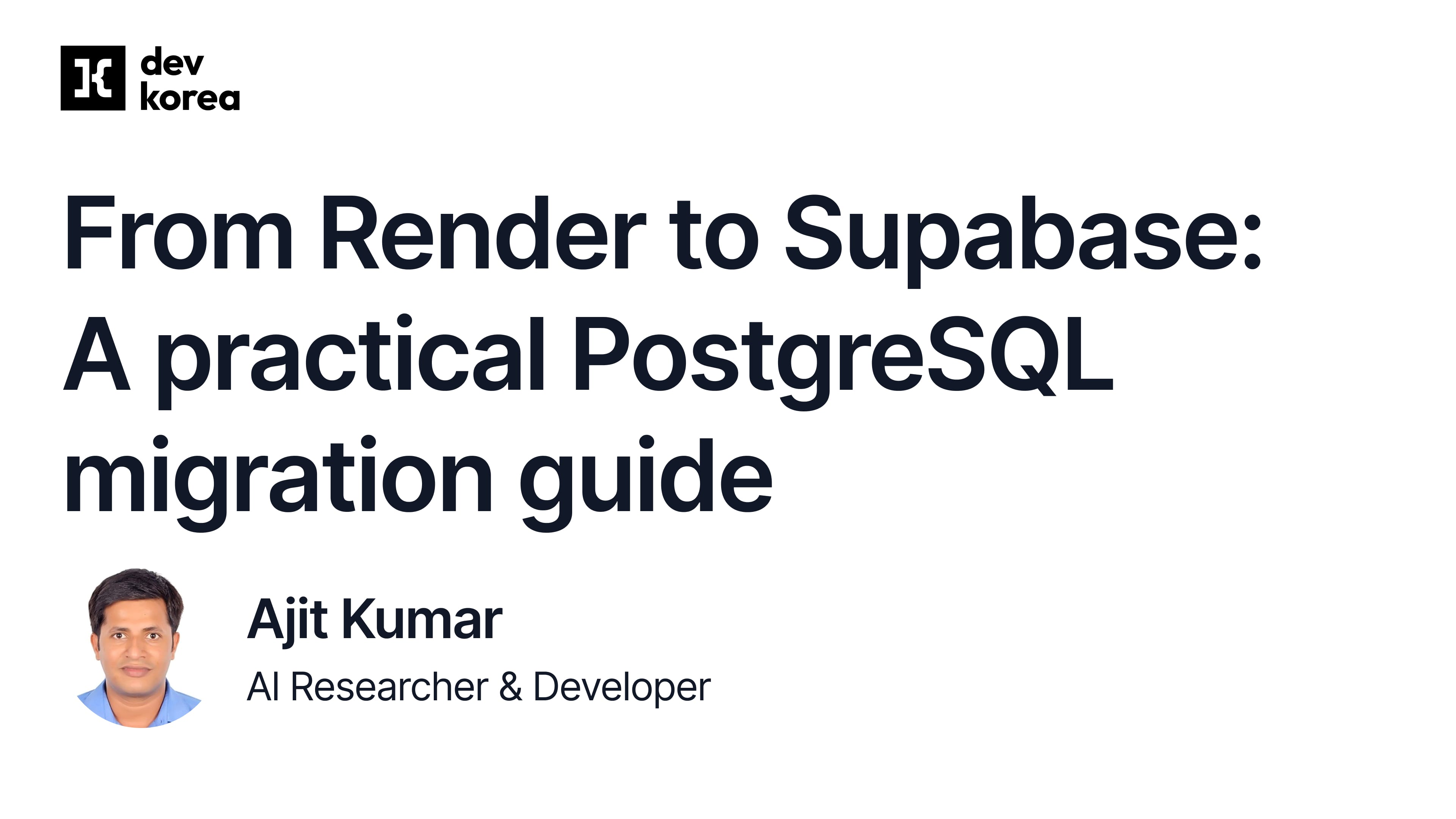 From Render to Supabase: A practical PostgreSQL migration guide
